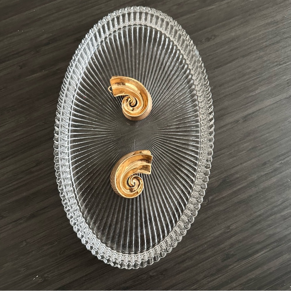 Zara Spiral Earrings in Gold Tone - Picture 2 of 7